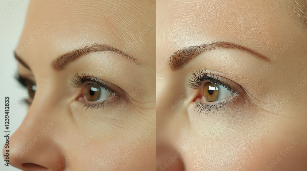 Fototapeta premium Comparison of skin texture before and after treatment for aging