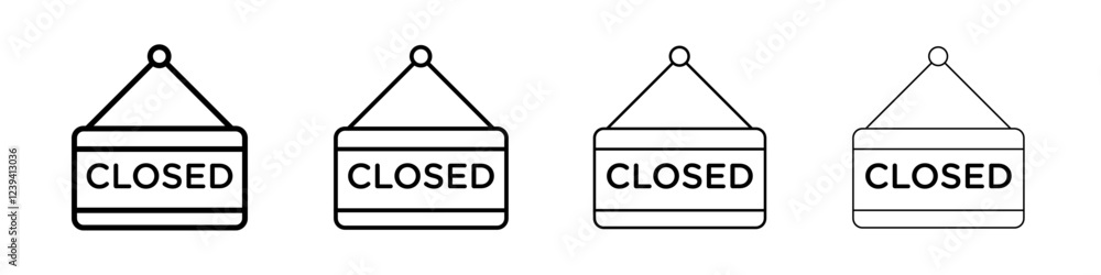 Closed Sign Icon linear logo isolated Closed Sign Icon linear logo isolated
