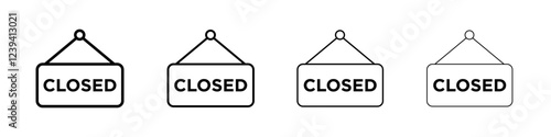 Closed sign icon linear logo isolated