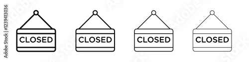 Closed Sign Icon linear logo isolated