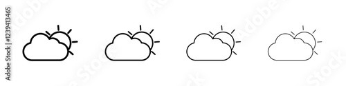 Cloudy Day icon linear logo isolated