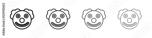 Clown head icon linear logo isolated