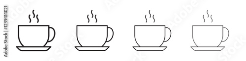 coffee cup icon linear logo isolated