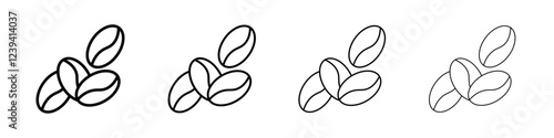 Coffee Bean icon linear logo isolated