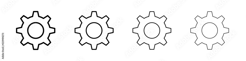 Cogwheel icon linear logo isolated Cogwheel icon linear logo isolated