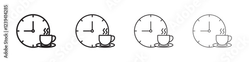 Coffee time icon linear logo isolated