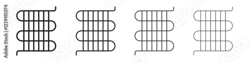Condenser coil icon linear logo isolated