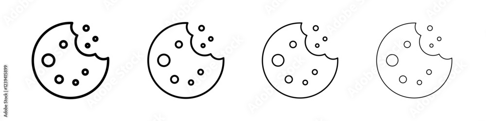 Cookie icon linear logo isolated Cookie icon linear logo isolated