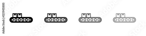 Conveyor belt icon linear logo isolated