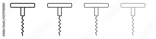 Corkscrew opener icon linear logo isolated