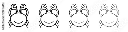 Crabs icon linear logo isolated