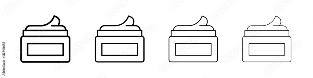 Cream jar icon linear logo isolated Cream jar icon linear logo isolated