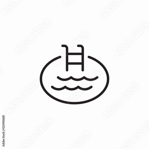 pool ladder icon sign vector