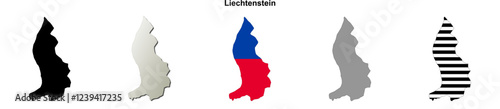Liechtenstein outline map set