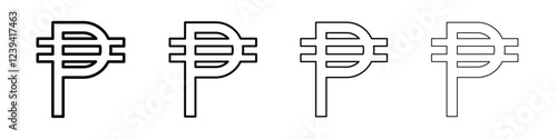 Cuba peso icon linear logo isolated
