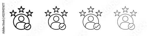 Customer experience icon linear logo isolated