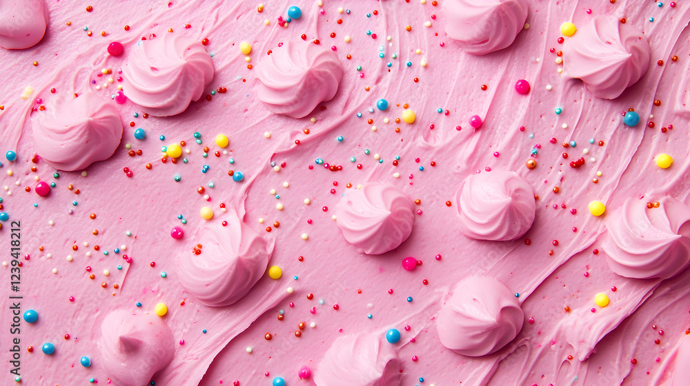 textura de helado color rosa con merengues y chispas de chocolate de colores divertidos textura de helado color rosa con merengues y chispas de chocolate de colores divertidos