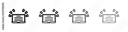 Ddos icon linear logo isolated