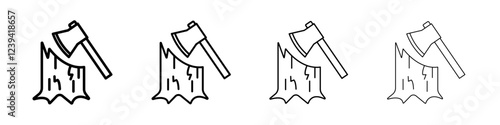 Deforestation icon linear logo isolated