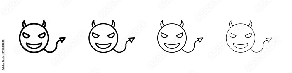 Demon devil icon linear logo isolated Demon devil icon linear logo isolated