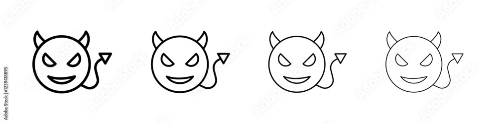 Demon devil icon linear logo isolated Demon devil icon linear logo isolated