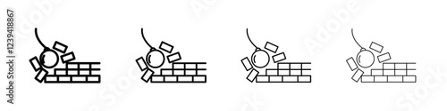 Demolition icon linear logo isolated