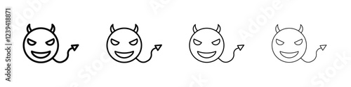 Demon devil icon linear logo isolated