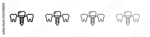 Dental implants icon linear logo isolated