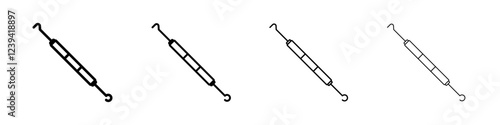 Dental pick icon linear logo isolated