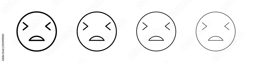 Desperate emoji icon linear logo isolated Desperate emoji icon linear logo isolated