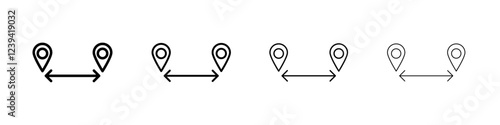 Destination distancing icon linear logo isolated