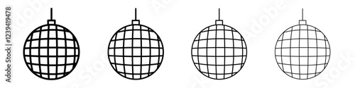 Disco ball icon linear logo isolated