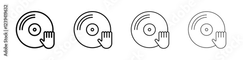 Dj icon linear logo isolated