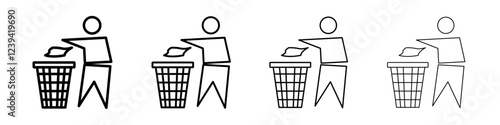 Do not litter icon linear logo isolated