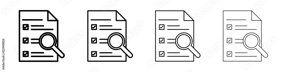 Document verification icon linear logo isolated Document verification icon linear logo isolated