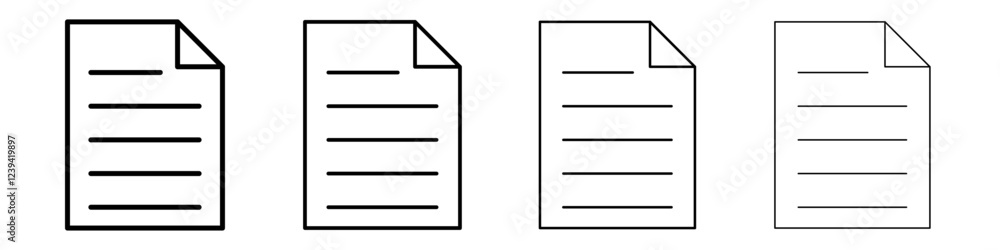 Document icon linear logo isolated Document icon linear logo isolated