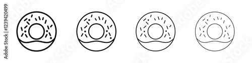 Donut icon linear logo isolated