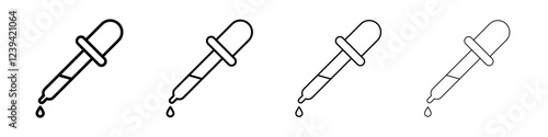 Dropper pipette Icon linear logo isolated