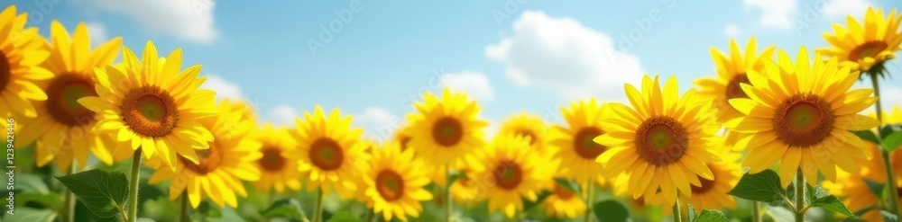 Vibrant yellow sunflowers fill frame, sunny day ,  seeds,  background