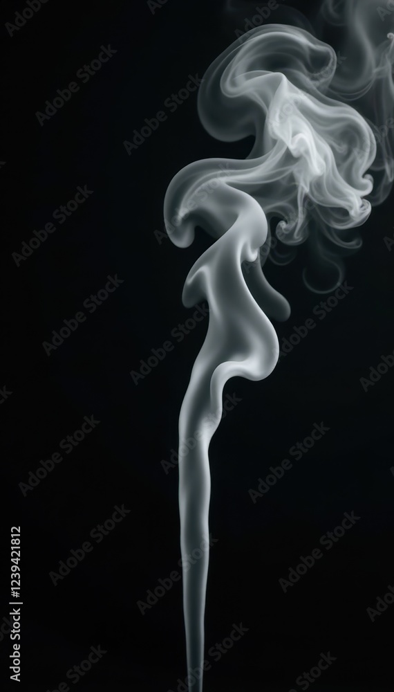 Wispy, gray smoke fragments drift against a pure black backdrop , studio, haze Wispy, gray smoke fragments drift against a pure black backdrop , studio, haze