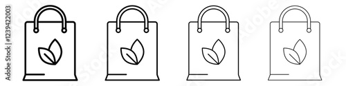 Eco bag icon linear logo isolated