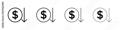 Economic Loss icon linear logo isolated