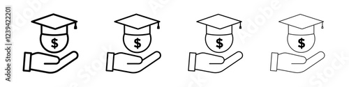 Education cost icon linear logo isolated