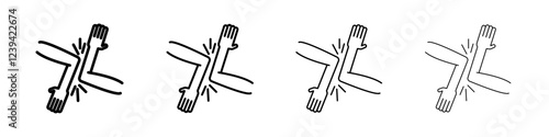 elbow greeting icon linear logo isolated