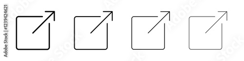 External link icon linear logo isolated