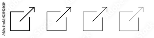 External link icon linear logo isolated