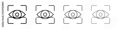 Eye scanner icon linear logo isolated