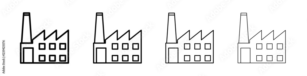 Factory icon linear logo isolated Factory icon linear logo isolated