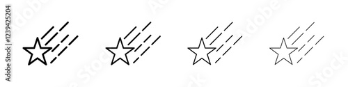 Falling Star Icon linear logo isolated