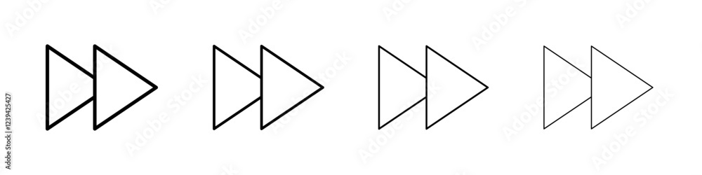 Fast forward icon linear logo isolated Fast forward icon linear logo isolated